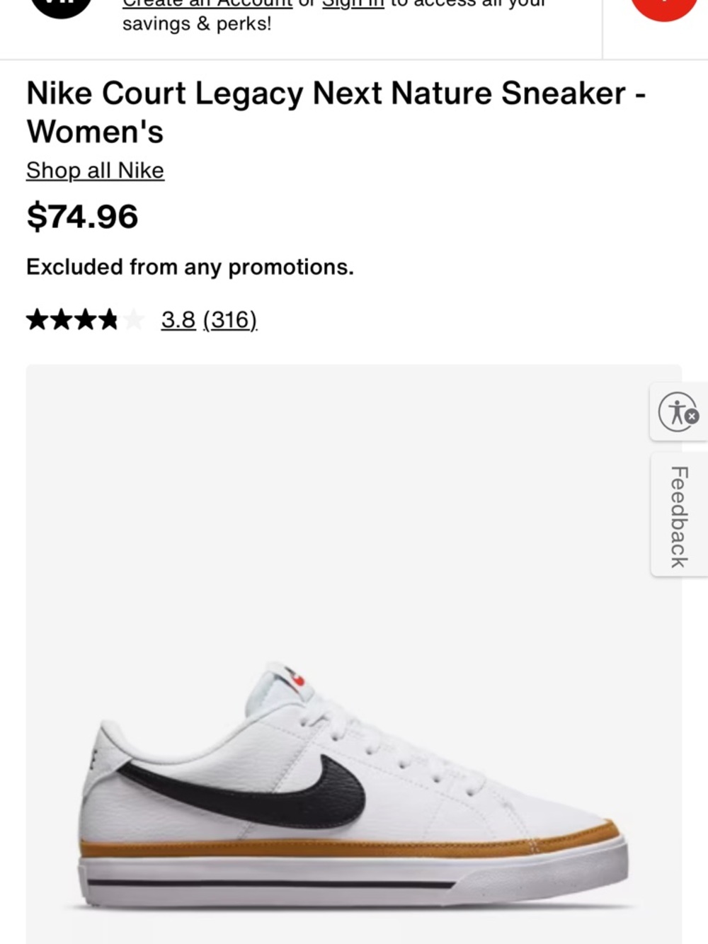 Nike Women's Low-Top Leather Sneaker - White/Black/Tan